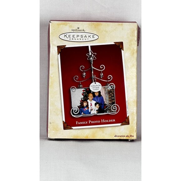 Hallmark Keepsake Ornament Family Photo Holder Metal 2002 Christmas Decoration - Picture 1 of 14